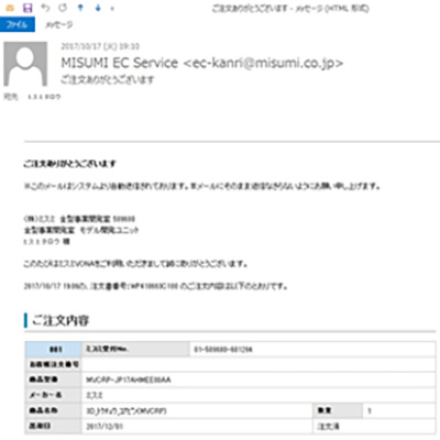 注文確認メールの書式変更のお知らせ